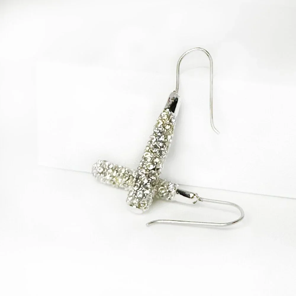 VINTAGE - High End Costume Jewelry - Fishhook Dangle Earrings - Picture 8 of 9